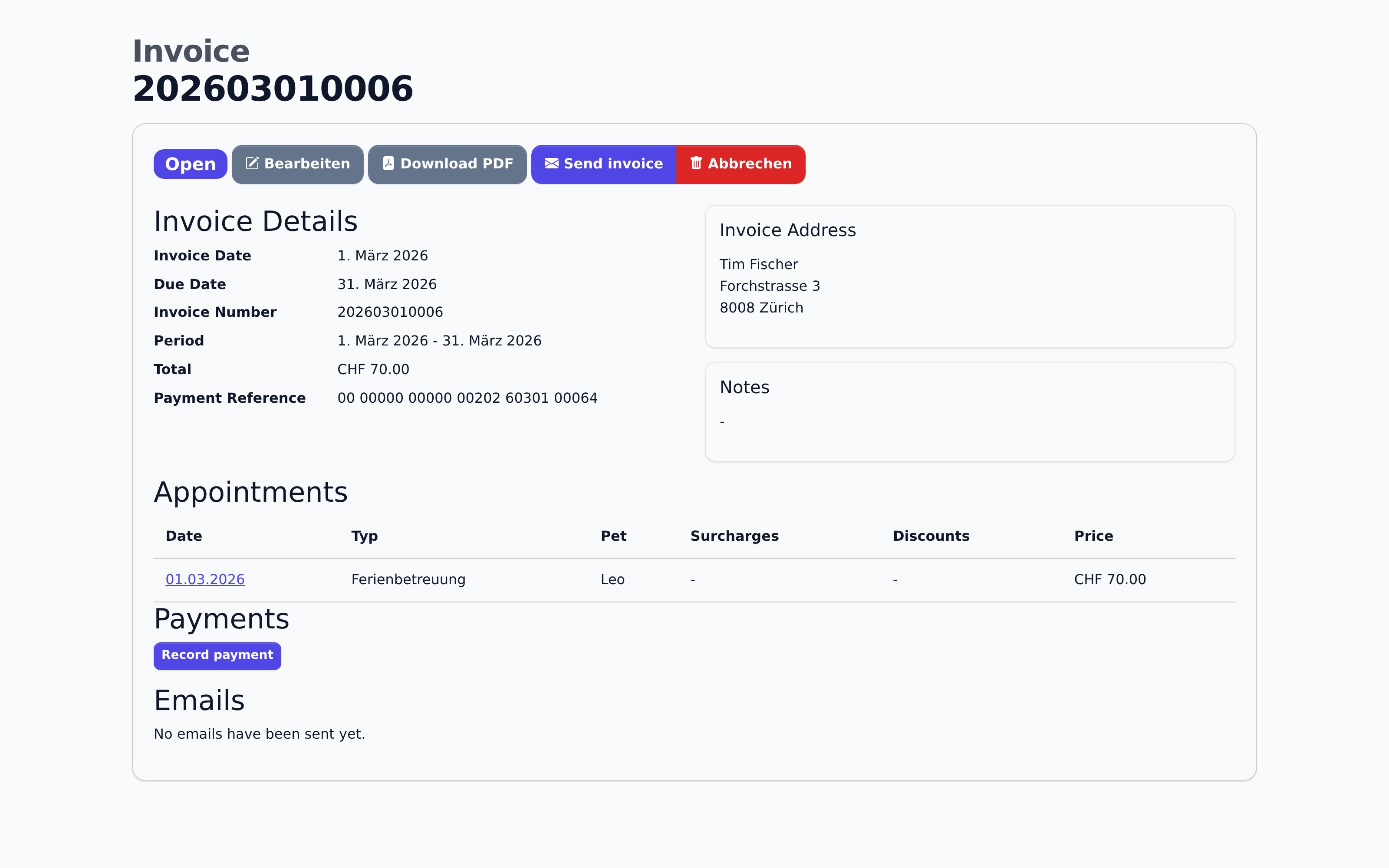 Genehmigt und versendet